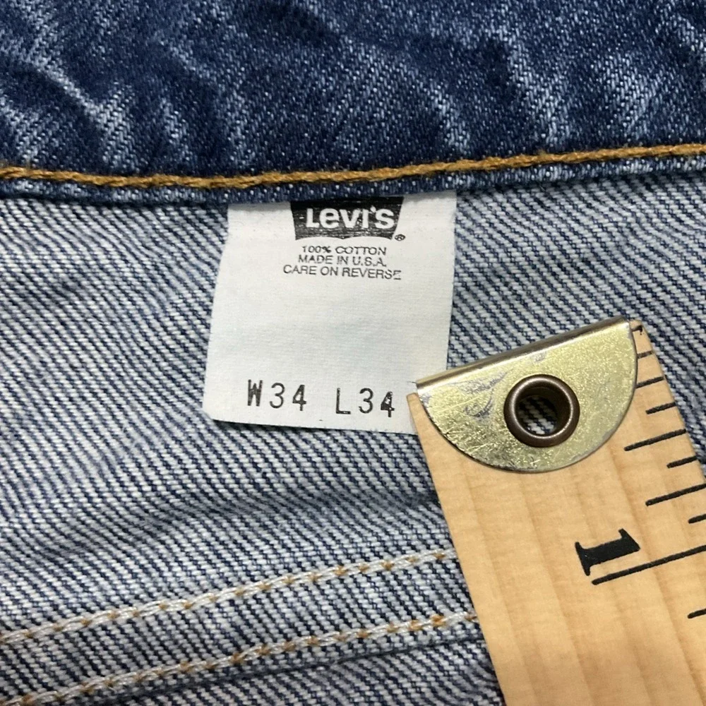 Levi's 517 Orange‎ Tab USA Men's 34x34 Bootcut Blue Vintage 1980's Denim Jeans